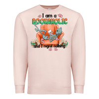 Pale Pink bookaholic Premium Sweatshirt - MaliasSmallBusiness