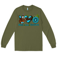 Army Green peace love  gemstone Long Sleeve Tee - AdoDesignShop