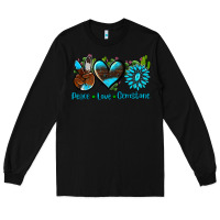 Black peace love  gemstone Long Sleeve Tee - AdoDesignShop