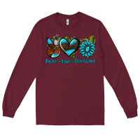 Burgundy peace love  gemstone Long Sleeve Tee - AdoDesignShop