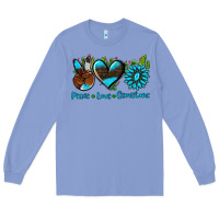 Colony Blue peace love  gemstone Long Sleeve Tee - AdoDesignShop