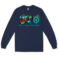 Navy peace love  gemstone Long Sleeve Tee - AdoDesignShop