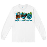 White peace love  gemstone Long Sleeve Tee - AdoDesignShop