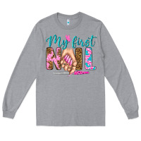 Heather Grey my first nail bbs Long Sleeve Tee - BundleAndBundleShop