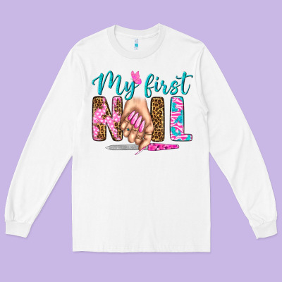 My First Nail Bbs Long Sleeve Tee Designed By Bundleandbundleshop