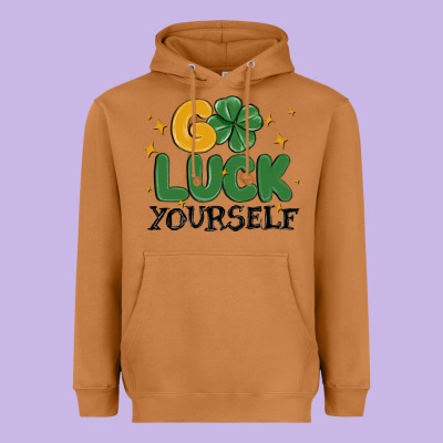 Go Luck Yourself Heavyweight Hoodie Designed By Maliassmallbusiness
