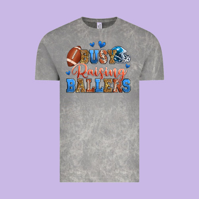 Busy Raising Ballers American Football Vintage Tee Designed By Zillion Design Studio