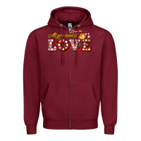 Burgundy all you need is love Zipper Hoodie - AdoDesignShop