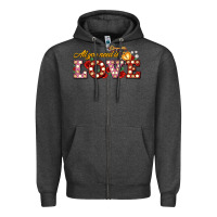 Charcoal Heather all you need is love Zipper Hoodie - AdoDesignShop