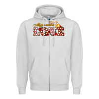 Dove Grey all you need is love Zipper Hoodie - AdoDesignShop