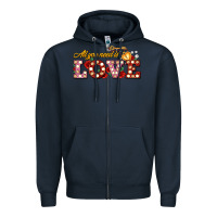 Navy all you need is love Zipper Hoodie - AdoDesignShop