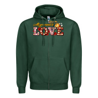 Sports Green all you need is love Zipper Hoodie - AdoDesignShop
