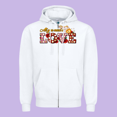All You Need Is Love Zipper Hoodie Designed By Adodesignshop
