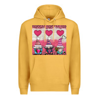 Mustard v.d 3 gnomes and hearts Premium Hoodie - AdoDesignShop