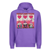 Purple v.d 3 gnomes and hearts Premium Hoodie - AdoDesignShop