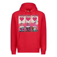 Red v.d 3 gnomes and hearts Premium Hoodie - AdoDesignShop