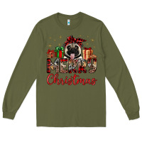 Army Green merry christmas pug Long Sleeve Tee - JahusDesignShop