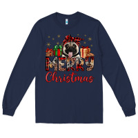 Navy merry christmas pug Long Sleeve Tee - JahusDesignShop