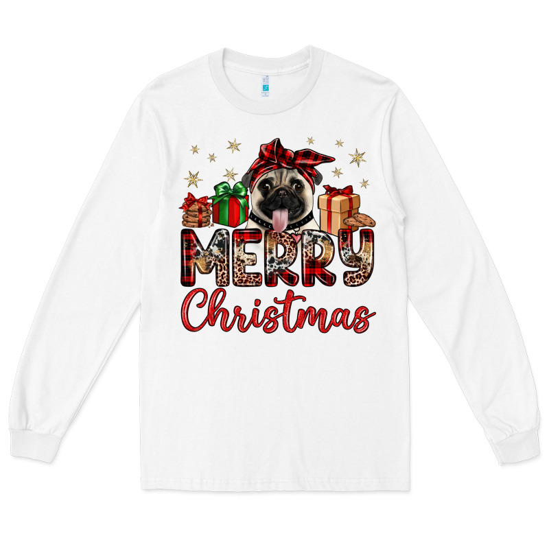 Merry Christmas Pug Long Sleeve Tee by JahusDesignShop | Teevron