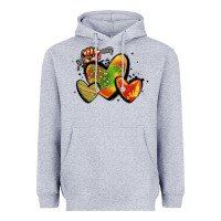 Heather Grey juneteenth hearts Heavyweight Hoodie - MaliasSmallBusiness