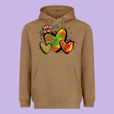 Juneteenth Hearts Heavyweight Hoodie Designed By Maliassmallbusiness
