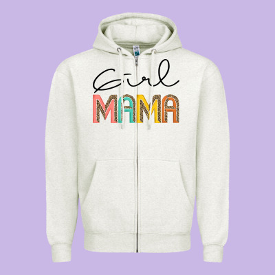 Girl Mama Zipper Hoodie Designed By Jahusdesignshop