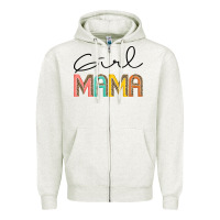 Oatmeal Heather Girl mama Zipper Hoodie - JahusDesignShop