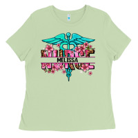 Matcha floral nurse custom name Ladies Tee - AdoDesignShop