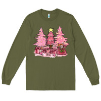 Army Green pink christmas trees with gift box bbs Long Sleeve Tee - BundleAndBundleShop