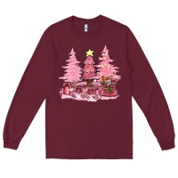 Pink Christmas Trees With Gift Box Bbs Long Sleeve Tee | Teevron