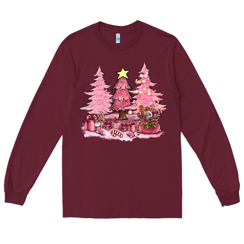Pink Christmas Trees With Gift Box Bbs Long Sleeve Tee by BundleAndBundleShop | Teevron