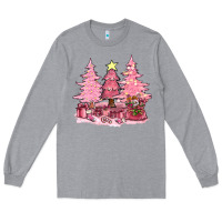 Heather Grey pink christmas trees with gift box bbs Long Sleeve Tee - BundleAndBundleShop