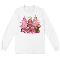 White pink christmas trees with gift box bbs Long Sleeve Tee - BundleAndBundleShop