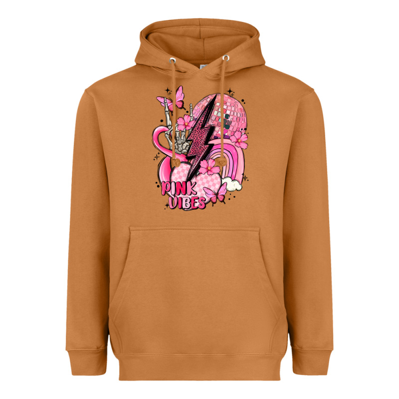 Pink Vibes Heavyweight Hoodie by MaliasSmallBusiness | Teevron