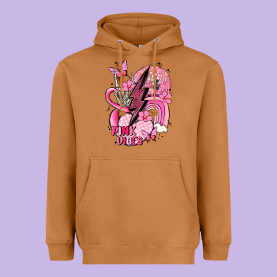 Pink Vibes Heavyweight Hoodie Designed By Maliassmallbusiness