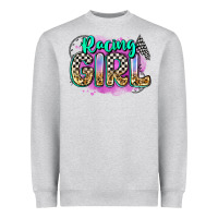 Heather Grey racing girl Heavyweight Sweatshirt - Zillion Design Studio