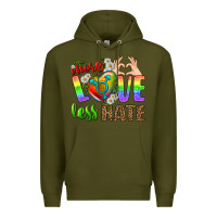 Army Green More Love Less Hate LGBTQ Premium Hoodie - BundleAndBundleShop