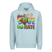 Blue Mist More Love Less Hate LGBTQ Premium Hoodie - BundleAndBundleShop