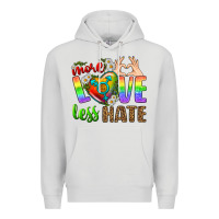 Dove Grey More Love Less Hate LGBTQ Premium Hoodie - BundleAndBundleShop