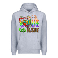 Heather Grey More Love Less Hate LGBTQ Premium Hoodie - BundleAndBundleShop