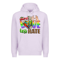 Lilac More Love Less Hate LGBTQ Premium Hoodie - BundleAndBundleShop