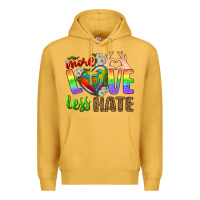 Mustard More Love Less Hate LGBTQ Premium Hoodie - BundleAndBundleShop