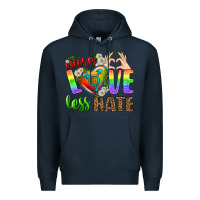 Navy More Love Less Hate LGBTQ Premium Hoodie - BundleAndBundleShop