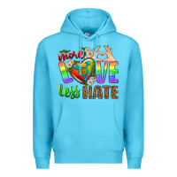 Ocean Blue More Love Less Hate LGBTQ Premium Hoodie - BundleAndBundleShop