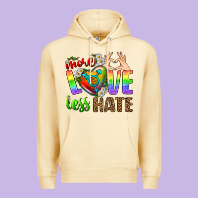More Love Less Hate Lgbtq Premium Hoodie Designed By Bundleandbundleshop