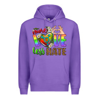 Purple More Love Less Hate LGBTQ Premium Hoodie - BundleAndBundleShop