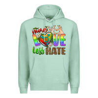 Seafoam More Love Less Hate LGBTQ Premium Hoodie - BundleAndBundleShop