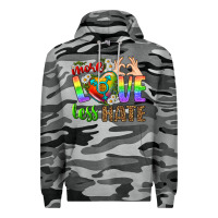 Slate Camo More Love Less Hate LGBTQ Premium Hoodie - BundleAndBundleShop