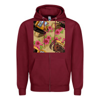 Burgundy trencher chain seamless pattern Zipper Hoodie - BundleAndBundleShop
