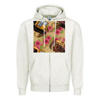 Oatmeal Heather trencher chain seamless pattern Zipper Hoodie - BundleAndBundleShop